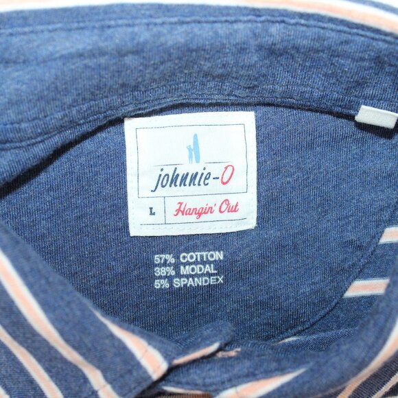 Johnnie - O Mens Large Golf Polo Shirt Hangin Out Striped Soft Short Sleeve - Picture 7 of 7